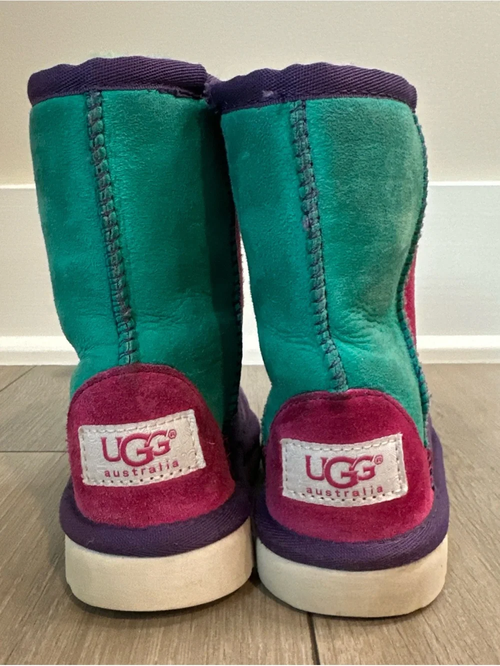 Uggs Girl’s Size 8 (toddler) 3151T Classic Patchwork Color Block Suede Boots